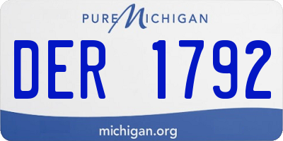 MI license plate DER1792