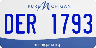 MI license plate DER1793