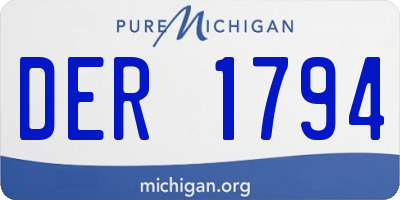 MI license plate DER1794