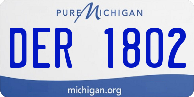 MI license plate DER1802