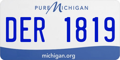 MI license plate DER1819