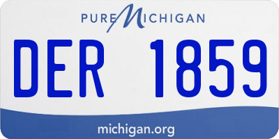 MI license plate DER1859