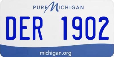 MI license plate DER1902