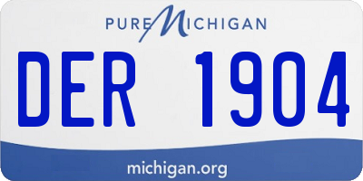 MI license plate DER1904