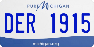 MI license plate DER1915