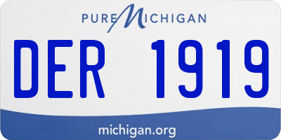 MI license plate DER1919