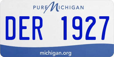 MI license plate DER1927