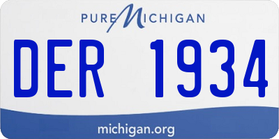 MI license plate DER1934
