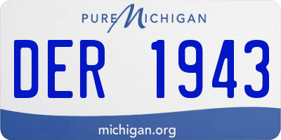 MI license plate DER1943