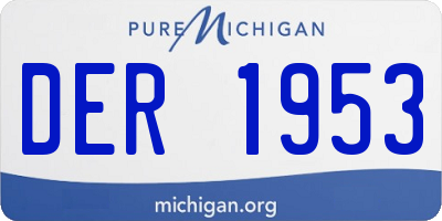 MI license plate DER1953