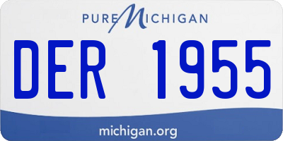 MI license plate DER1955