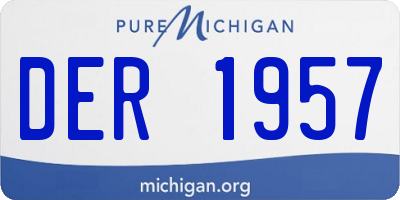 MI license plate DER1957