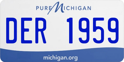 MI license plate DER1959