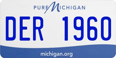 MI license plate DER1960