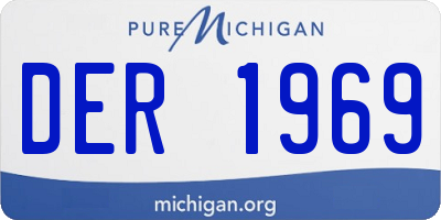 MI license plate DER1969