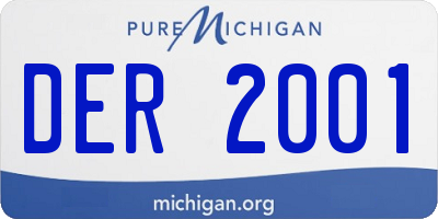 MI license plate DER2001