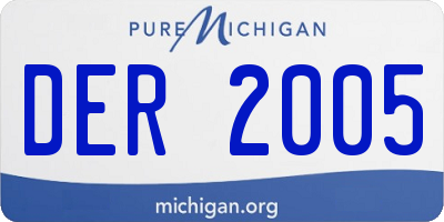 MI license plate DER2005