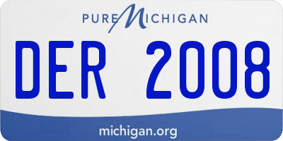 MI license plate DER2008