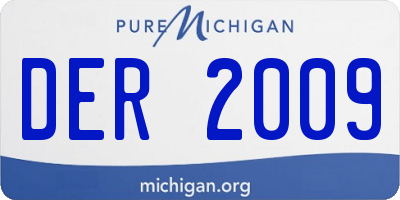 MI license plate DER2009