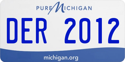 MI license plate DER2012