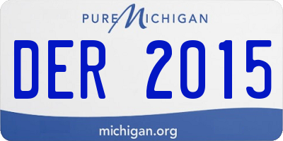MI license plate DER2015