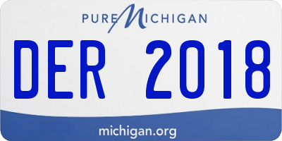 MI license plate DER2018