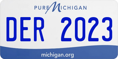 MI license plate DER2023