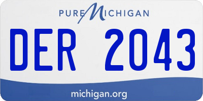 MI license plate DER2043