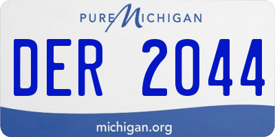 MI license plate DER2044
