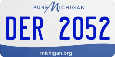 MI license plate DER2052