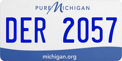 MI license plate DER2057