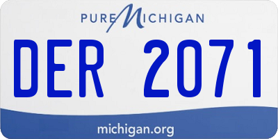 MI license plate DER2071