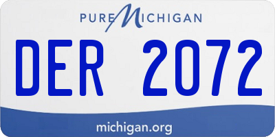 MI license plate DER2072