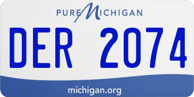 MI license plate DER2074