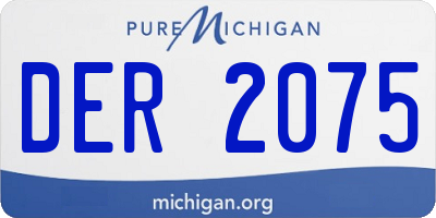 MI license plate DER2075