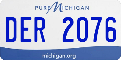 MI license plate DER2076