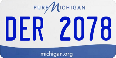 MI license plate DER2078