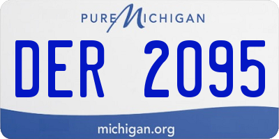 MI license plate DER2095