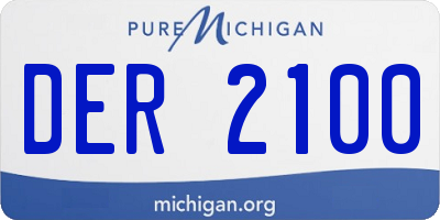 MI license plate DER2100