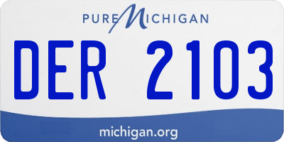 MI license plate DER2103