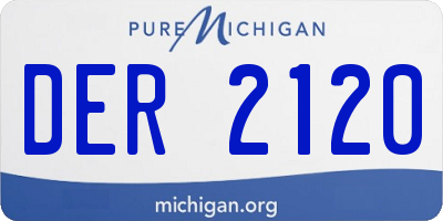 MI license plate DER2120