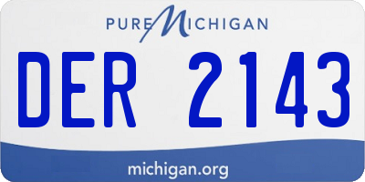 MI license plate DER2143