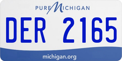 MI license plate DER2165