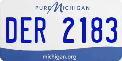 MI license plate DER2183