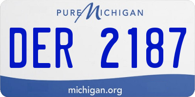 MI license plate DER2187