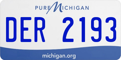 MI license plate DER2193