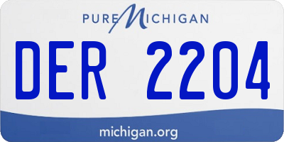 MI license plate DER2204