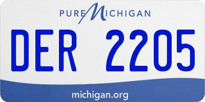 MI license plate DER2205