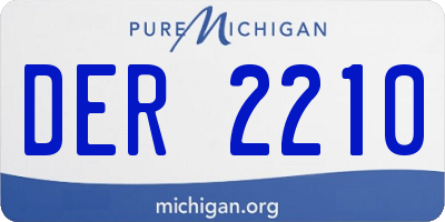 MI license plate DER2210