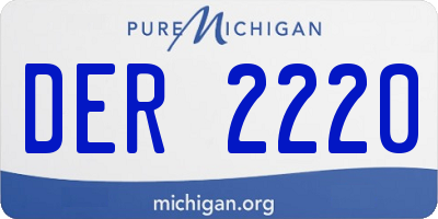 MI license plate DER2220